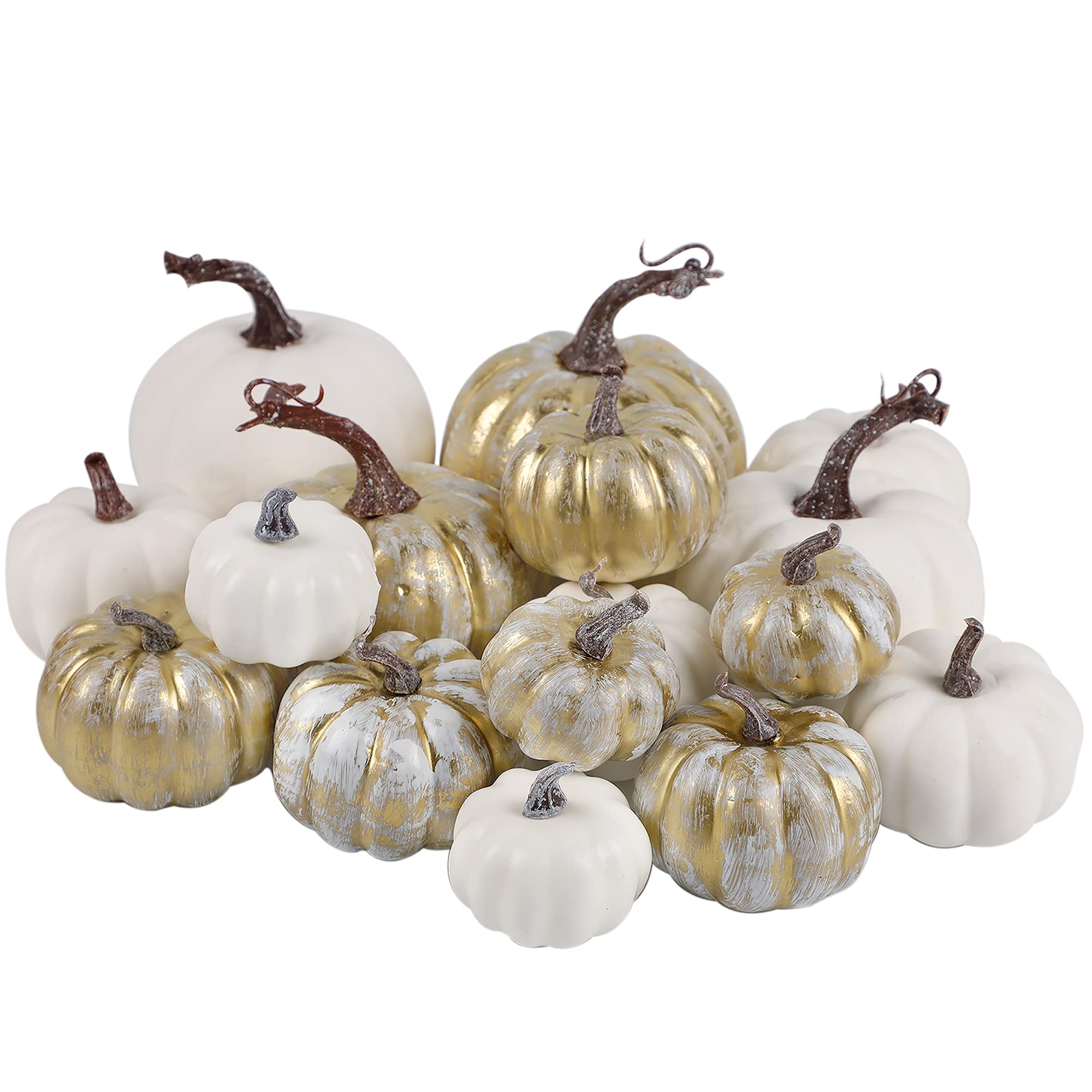 winemana 12 Pack Silver Pumpkin Fall Decor, Foam Glitter Pumpkins for Decorating Mini Artificial Craft Pumpkins for Thanksgiving Table Party Harvest Decorations